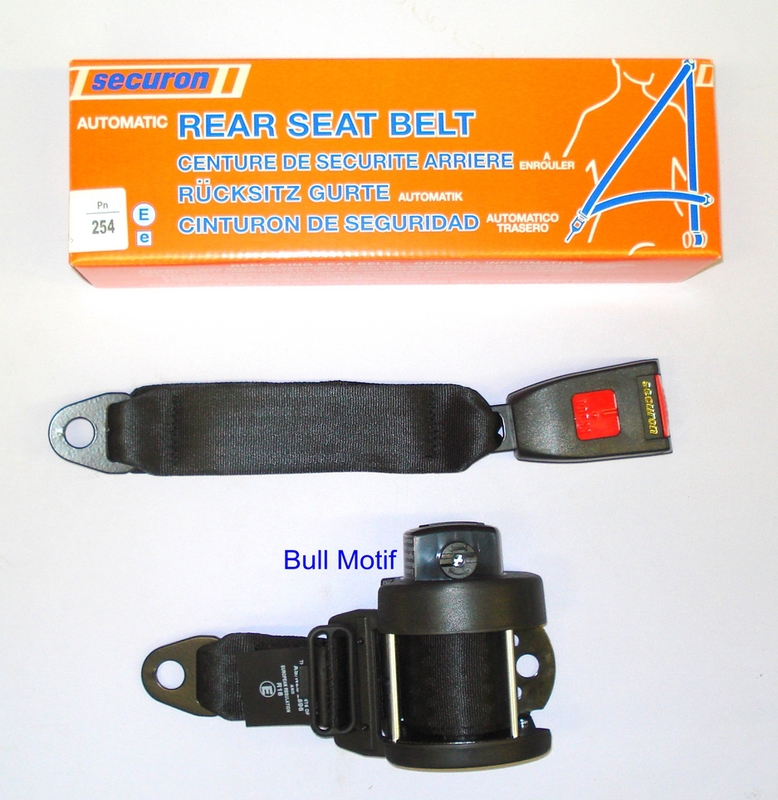 Seat Belt - Rear Inertia Reel (Black ) - Bull Motif Mini Spares