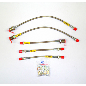 Image for Braided 5 Line Competition Brake & Clutch Hose Set (to 1982)