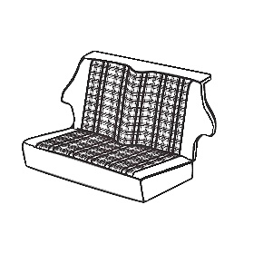 Rear Seat Cover Kit, Gold/Tan Plaid Faced, Saloon 1973-80
