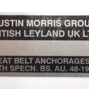 Chassis Plate - British Leyland Mk3