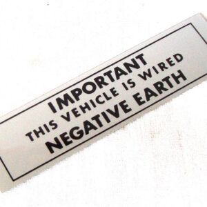 Negative Earth Decal