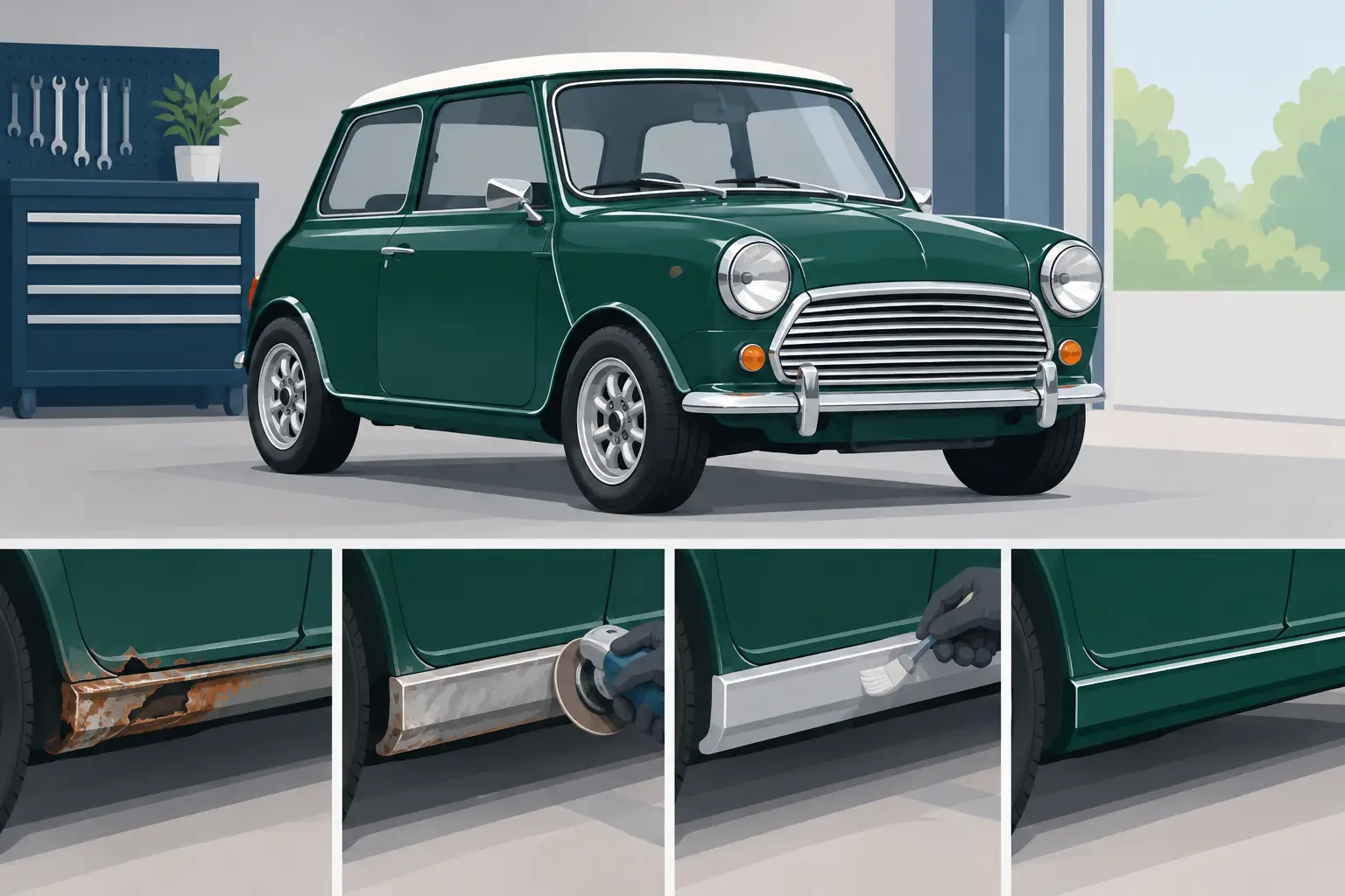 You are currently viewing A Classic Mini Sill Repair Example Done Properly